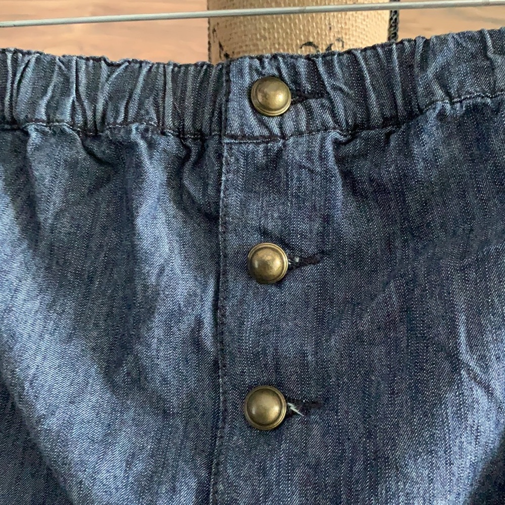 Strapless denim romper - Picture 2 of 9